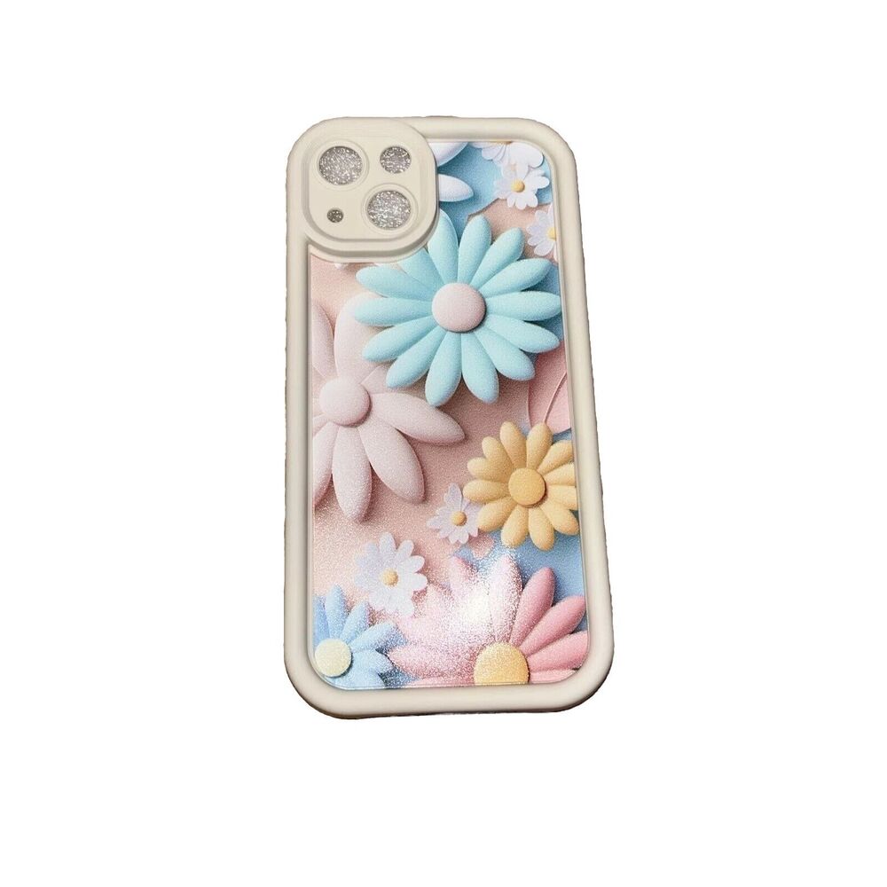 Floral Silicone iPhone 15 Pro Snap On Case